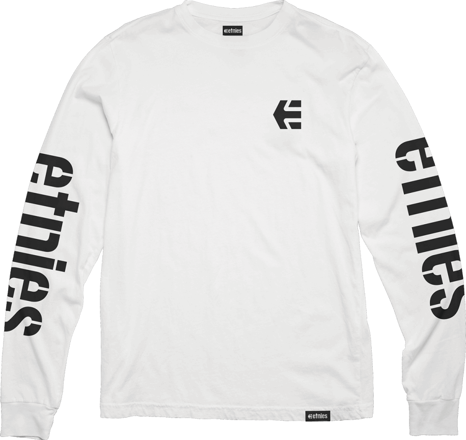 Hvid-sort Etnies Ikon Ls T-shirt